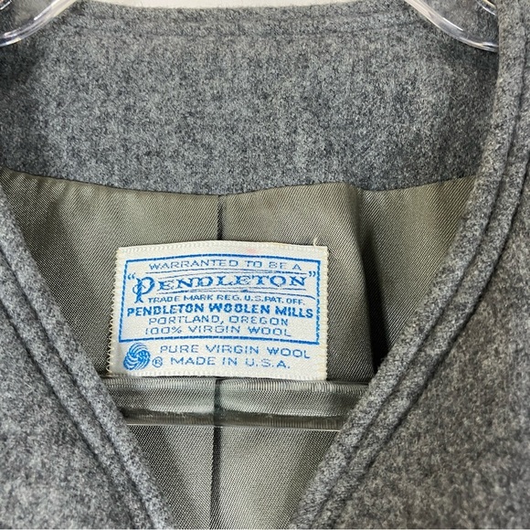 Pendleton | Vintage Gray 100% Wool Open Front Blazer - Picture 3 of 5